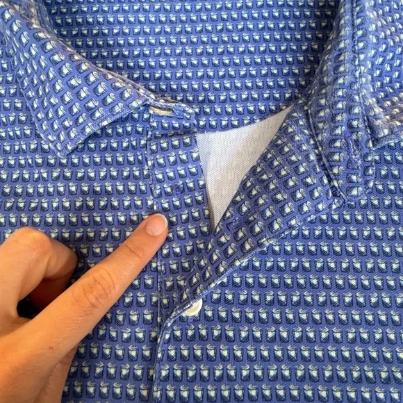 Peter Millar Men's Summer Comfort Polo Shirt Sz XL Blue Golf Casual - Picture 7 of 8